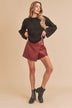 Harlie Sweater - Cozy Knit with Edgy Cutout Shoulder, Relaxed Fit, Thick Ribbed Trim - Minihomy