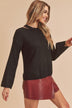 Harlie Sweater - Cozy Knit with Edgy Cutout Shoulder, Relaxed Fit, Thick Ribbed Trim - Minihomy