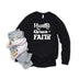 Hustle Grace Faith Long Sleeve Graphic Tee for Women - Inspirational T-Shirt - Minihomy
