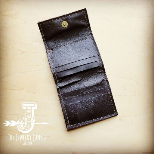 Tri-Fold Wallet- Mixed Metallic Hair-on-Hide