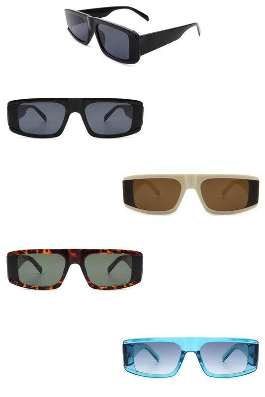 Retro Rectangle Flat Top Fashion Sunglasses - Stylish UV Protection