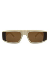 Retro Rectangle Flat Top Fashion Sunglasses - Stylish UV Protection