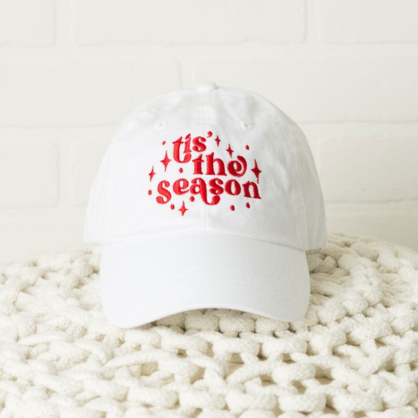 Embroidered Whimsical Tis The Season Canvas Hat - Minihomy