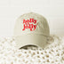 Embroidered Whimsical Holly Jolly Stars Canvas Hat - Minihomy
