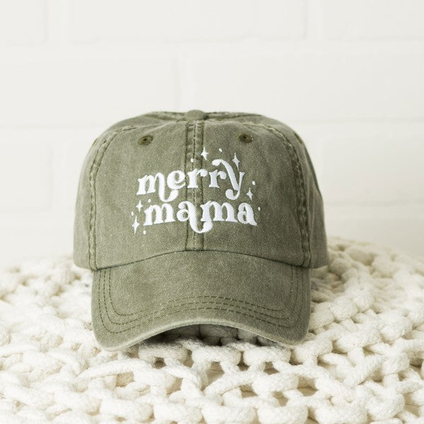 Embroidered Whimsical Merry Mama Canvas Hat - Minihomy
