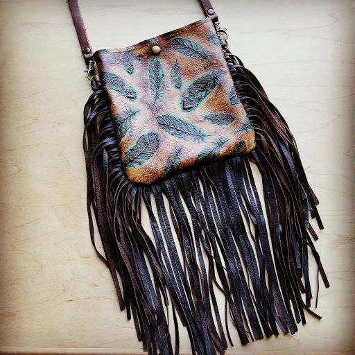 Plumas Sepia Leather Full Fringe - Minihomy