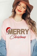 Plus Size Merry Christmas Graphic T-Shirt / Tee - Festive Holiday Top - Minihomy