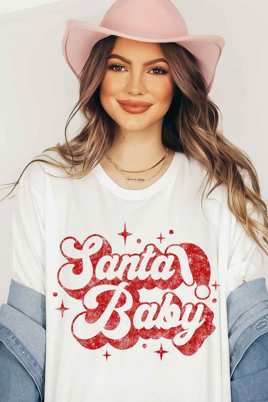 Santa Baby Christmas Graphic T-Shirt - Festive Holiday Tee for Women/Men