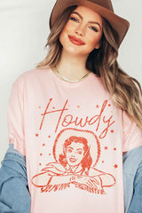 Plus Size Howdy Cowgirl Graphic Tee - T-Shirt - Minihomy