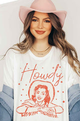 Plus Size Howdy Cowgirl Graphic Tee - T-Shirt - Minihomy