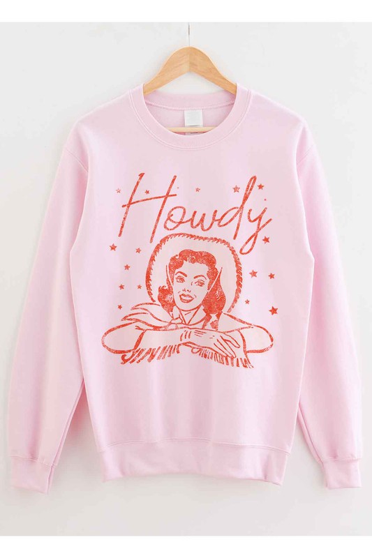 Howdy Cowgirl Graphic Sweatshirt - Trendy Women's Casual Pullover - Minihomy