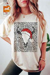 Cattle Christmas T-Shirt Plus Size - Festive Holiday Graphic Tee for Women - Minihomy