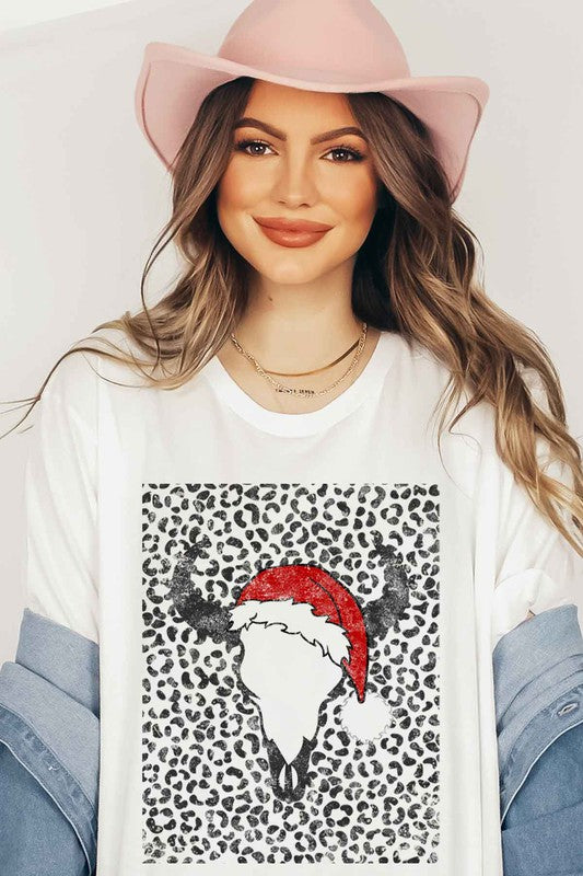 Cattle Christmas T-Shirt Plus Size - Festive Holiday Graphic Tee for Women - Minihomy