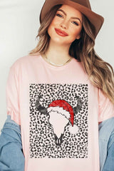 Cattle Christmas T-Shirt Plus Size - Festive Holiday Graphic Tee for Women - Minihomy