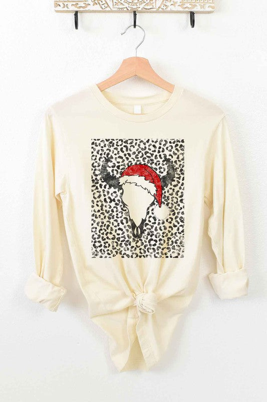 Cattle Christmas Long Sleeve T-Shirt - Festive Graphic Sweatshirt - Minihomy