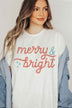 Merry and Bright Christmas Graphic T-Shirt for Women & Men - Holiday Tee - Minihomy