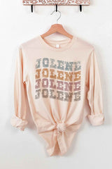 Jolene Western Dolly Long Sleeve Tee - Women's Casual Country Shirt - Minihomy