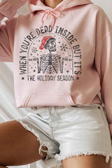 Plus Size Christmas Skeleton Hoodie - Festive Holiday Apparel - Minihomy