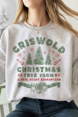 Christmas Tree Farm Graphic Plus Size Sweatshirt for Women - Minihomy