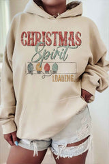 Plus Size "Loading Christmas Spirit" Hoodie - Festive Holiday Sweater - Minihomy