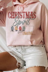 Plus Size "Loading Christmas Spirit" Hoodie - Festive Holiday Sweater - Minihomy