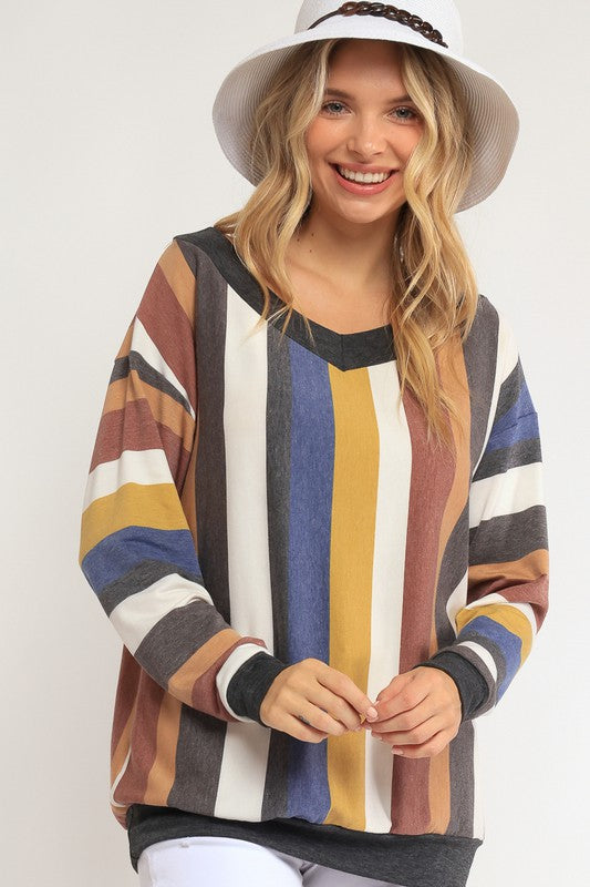 Wide V-Neck Sweatshirt