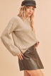 Harlie Sweater - Cozy Knit with Edgy Cutout Shoulder, Relaxed Fit, Thick Ribbed Trim - Minihomy