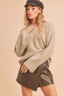 Harlie Sweater - Cozy Knit with Edgy Cutout Shoulder, Relaxed Fit, Thick Ribbed Trim - Minihomy