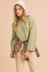 Harlie Sweater - Cozy Knit with Edgy Cutout Shoulder, Relaxed Fit, Thick Ribbed Trim - Minihomy