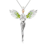 Diamond Angel Wing Necklace: Dainty Sterling Silver Pendant