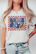 Plus Size Retro Checker Game Day Graphic T-Shirt - Minihomy