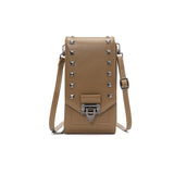 Women's Solid Crossbody Bag - Rivet Design Shoulder Phone Handbag