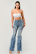 Distressed Pearl Embellished Feather Detail Women's Jeans - Trendy Casual Style - Minihomy