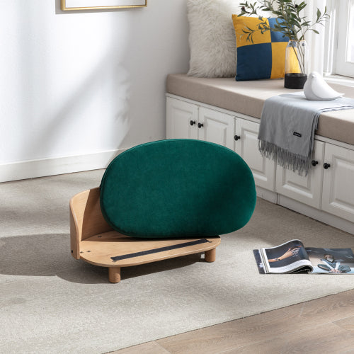 Elevated Dog Bed - Scandinavian Velvet Sofa, Walnut Wood Legs