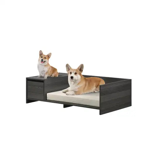 Esme Ash Gray Pet Bed: Large, Comfy Dog Bed w/ Storage