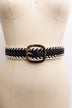 Crochet Trimmed Woven Leather Belt - Minihomy