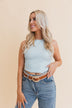 Crochet Trimmed Woven Leather Belt - Minihomy