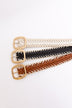 Crochet Trimmed Woven Leather Belt - Minihomy