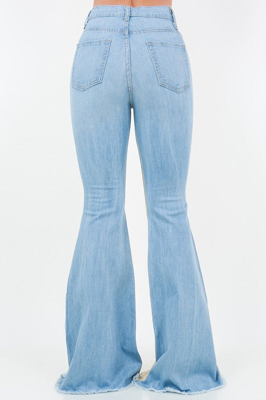 Bell Bottom Jean in Gold Foil - Minihomy
