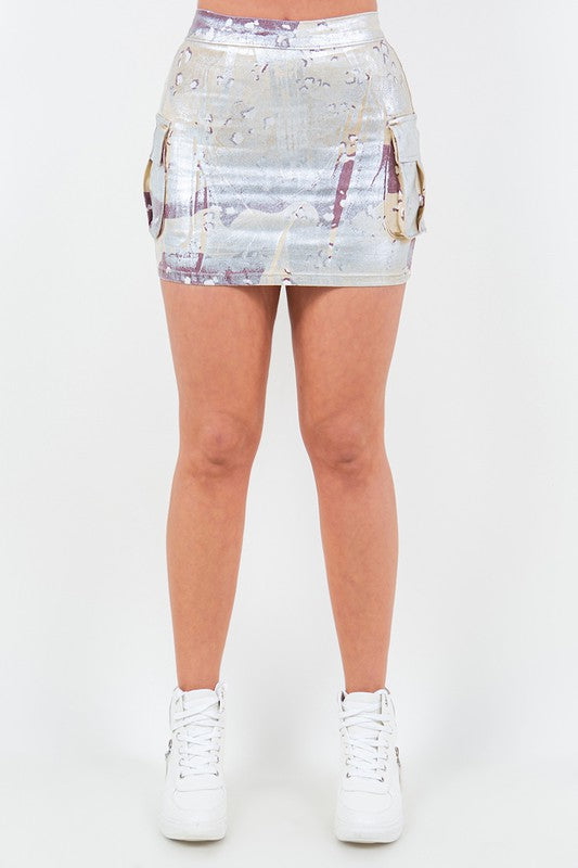 Cargo Camo Foil Skirt - Minihomy
