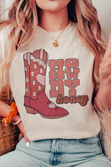 Plus Size - Howdy Honey Graphic T-Shirt - Minihomy