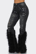 Distressed Pearl Embellished Feather Detail Women's Jeans - Trendy Casual Style - Minihomy