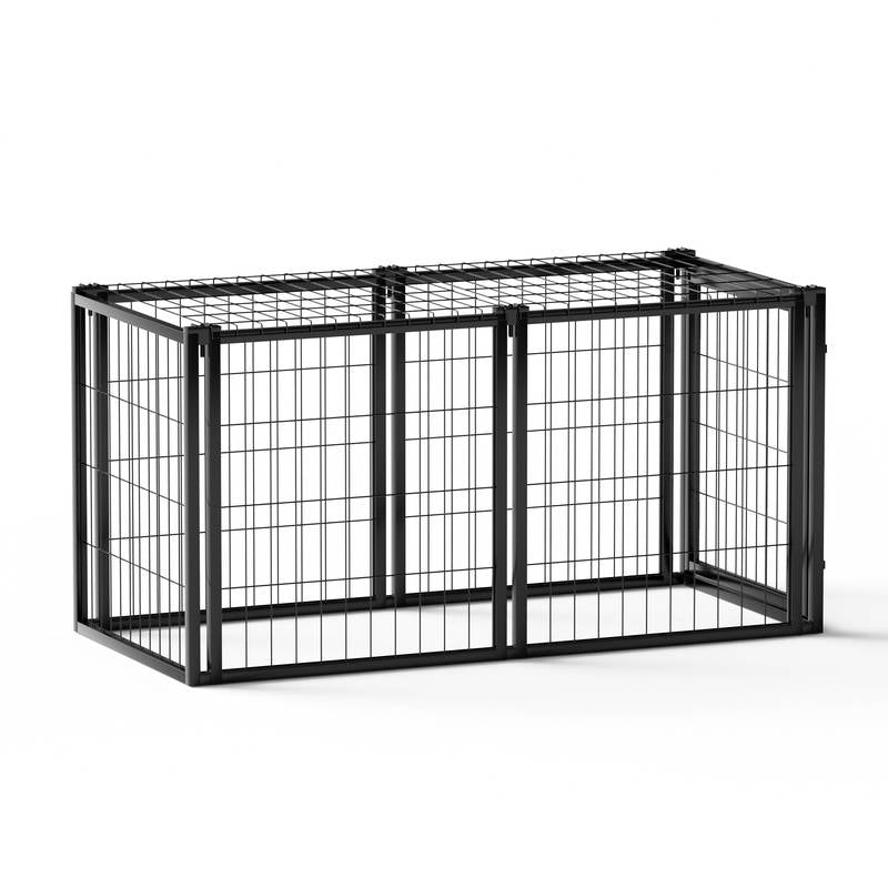 Black Dog Crate & Kennel - 47.2"L Pet Playpen for Small/Medium Dogs