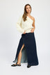 Oversized One Shoulder Sweater for Women - Cozy and Stylish Knit Pullover - Minihomy
