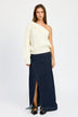 Oversized One Shoulder Sweater for Women - Cozy and Stylish Knit Pullover - Minihomy