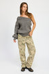 Oversized One Shoulder Sweater for Women - Cozy and Stylish Knit Pullover - Minihomy