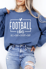 Football Vibes All Day Sweatshirt - Fall Game Day Apparel - Minihomy