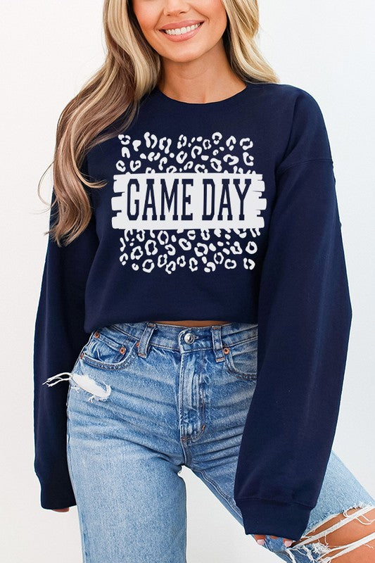 Fall Football Leopard Game Day Sweatshirt - Minihomy