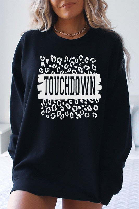 Fall Football Leopard Touchdown Sweatshirt - Minihomy