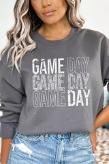 Distressed Fall Football Game Day Stack Sweatshirt - Minihomy